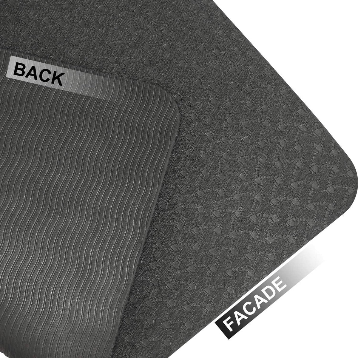 Black guitar work mat back side with textured fabric surface