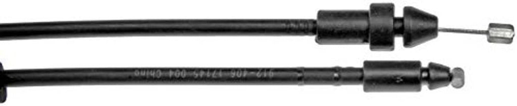 Hood release cable assembly with two black leads and metal terminals