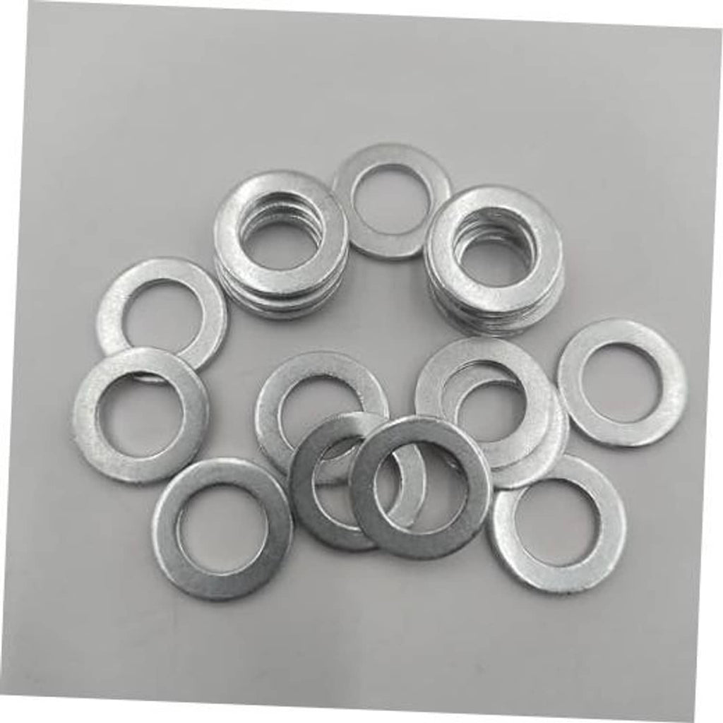 Engine oil drain plug crush washers, 20-piece set, silver metal rings