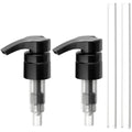 Black pump dispenser with clear threaded bottle neck, two-pack view