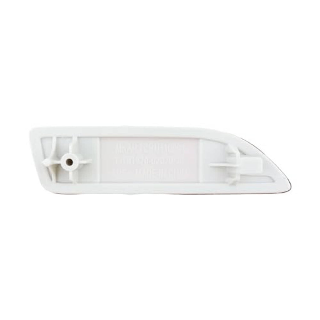 White plastic back of rear bumper reflector cover with mounting tabs and holes