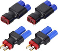 T-plug EC5 adapter connector set with black body, red socket, and blue insulation caps
