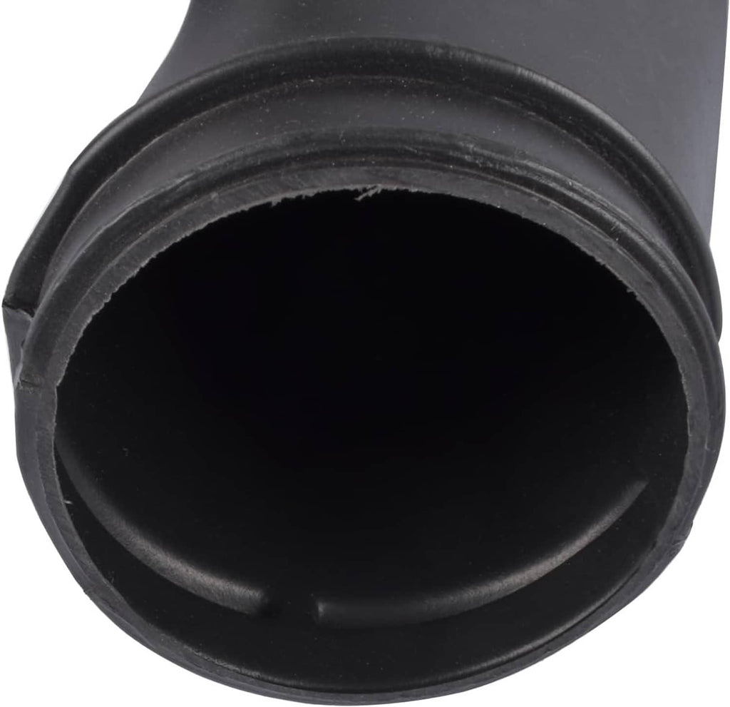 Black cylindrical inlet end of the air intake resonator, round opening view