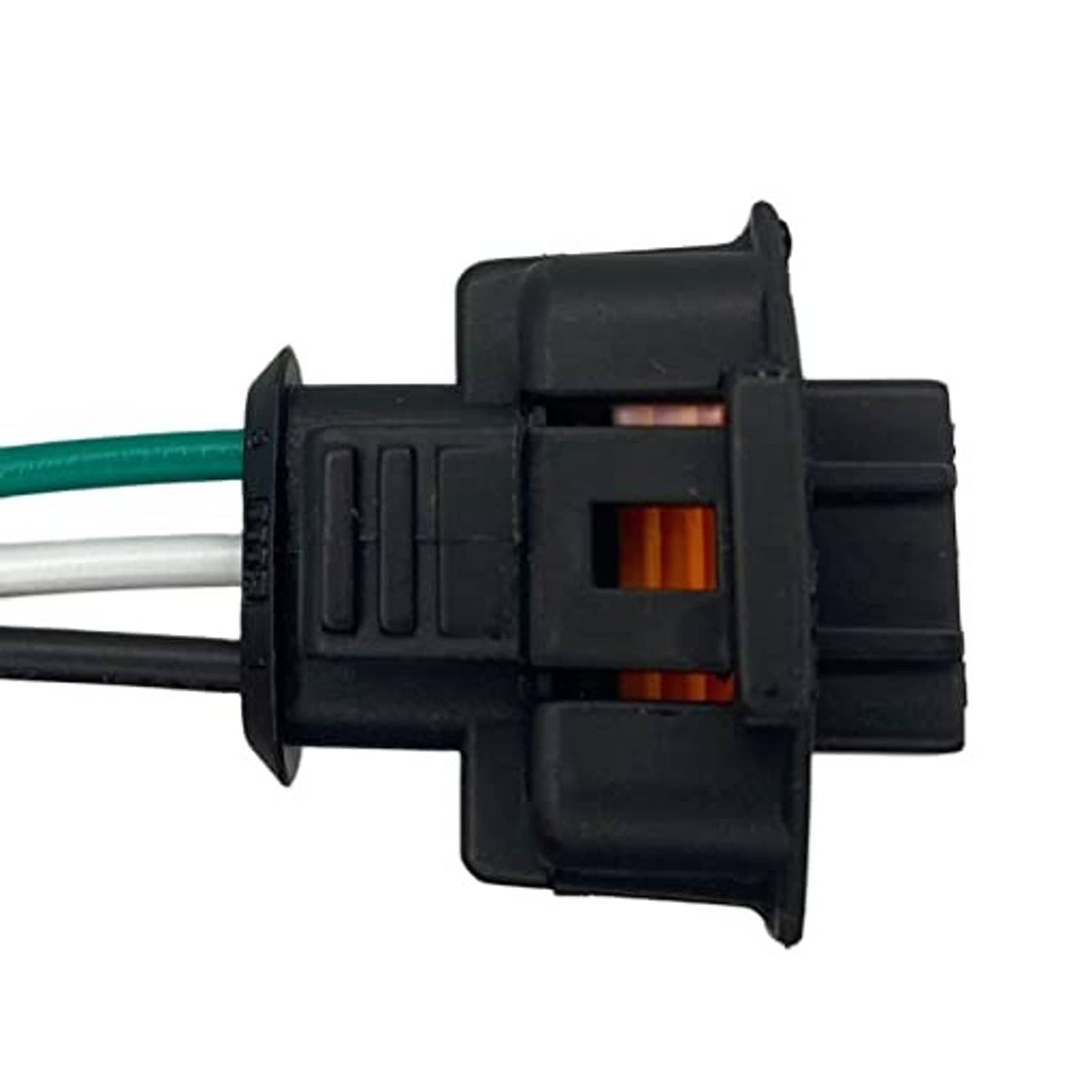 MAP sensor wiring harness connector with green and black wire leads