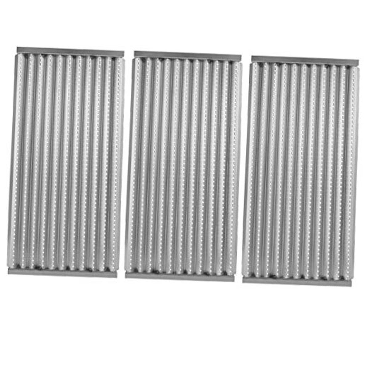 Three stainless steel grill grate replacement panels with evenly spaced bars