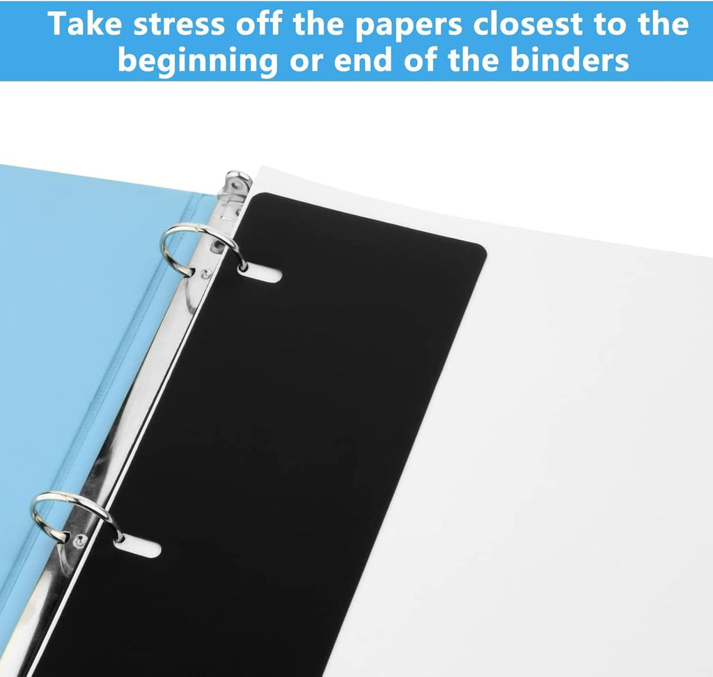 Black binder plate with metal ring and slotted hole for attaching to documents