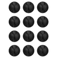 Set of black round adhesive cord holders with curved cable grooves (12 pack)