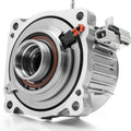Rear differential viscous coupler with aluminum housing and electrical connector