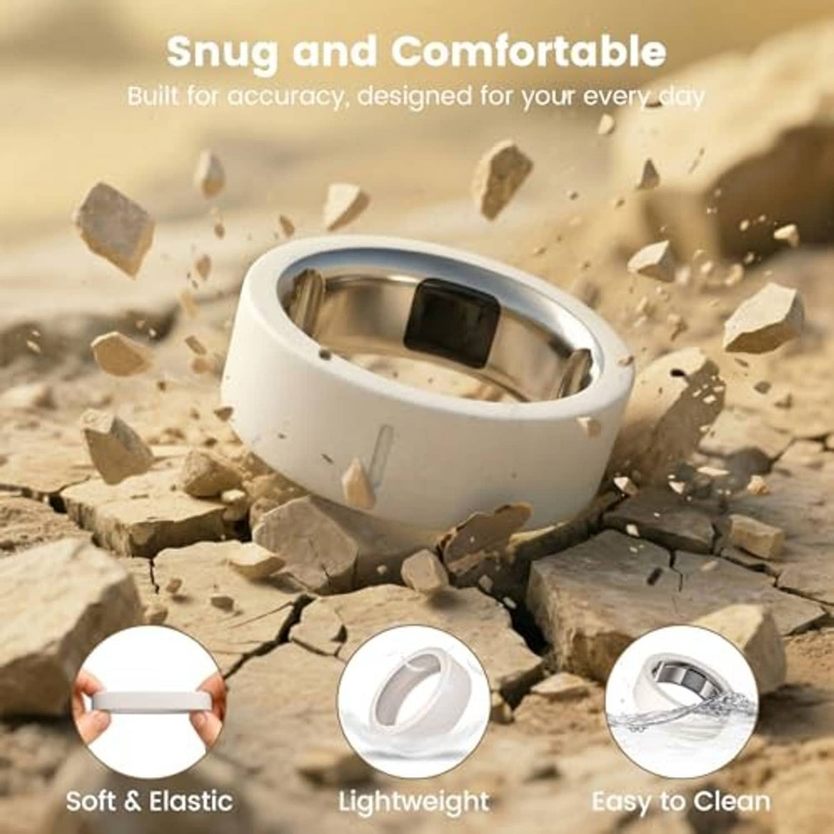 White silicone ring cover with smooth fit, lightweight protective case