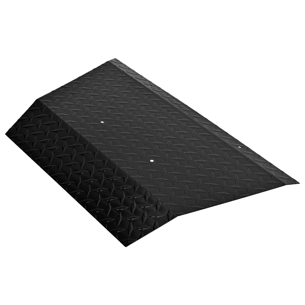 Black aluminum front shock bumper cover with diamond plate texture