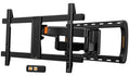 Full-motion sliding TV wall mount, black steel bracket with rails and brackets