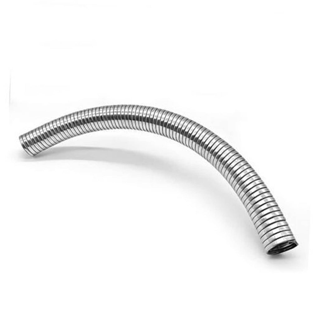 Flexible corrugated stainless steel exhaust pipe, curved shape with open ends