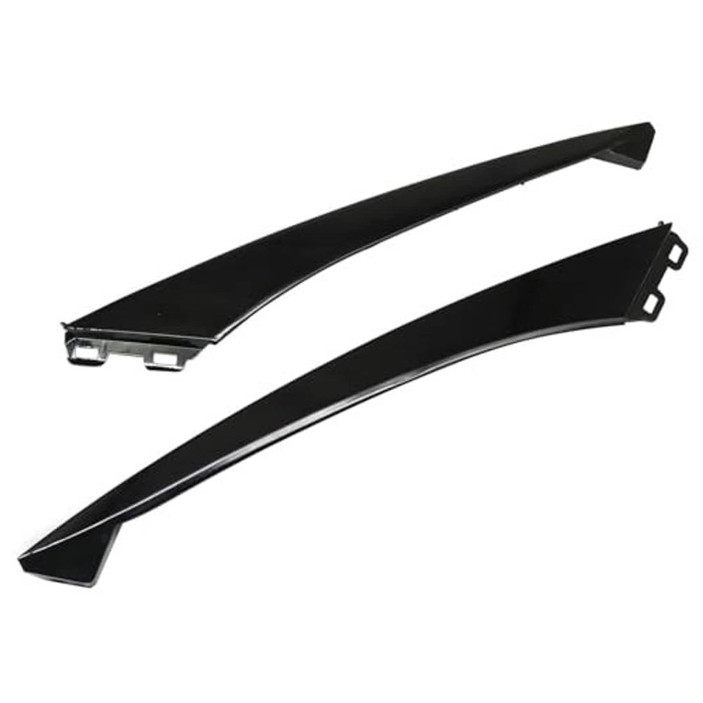 Black grille lower molding trim, long curved replacement pieces with clips