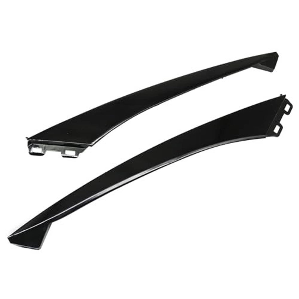 Black grille lower molding trim, long curved replacement pieces with clips