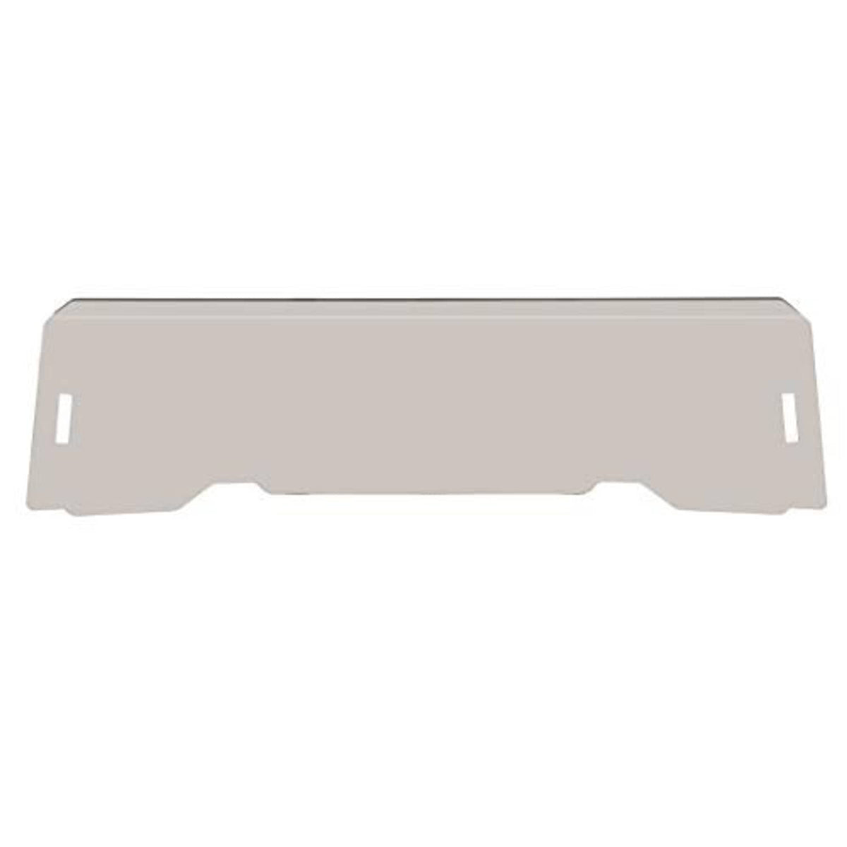 Tinted front half windshield panel in light tint with side cutouts for fit