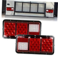 LED triple tail light set with red lenses and a clear backup light section