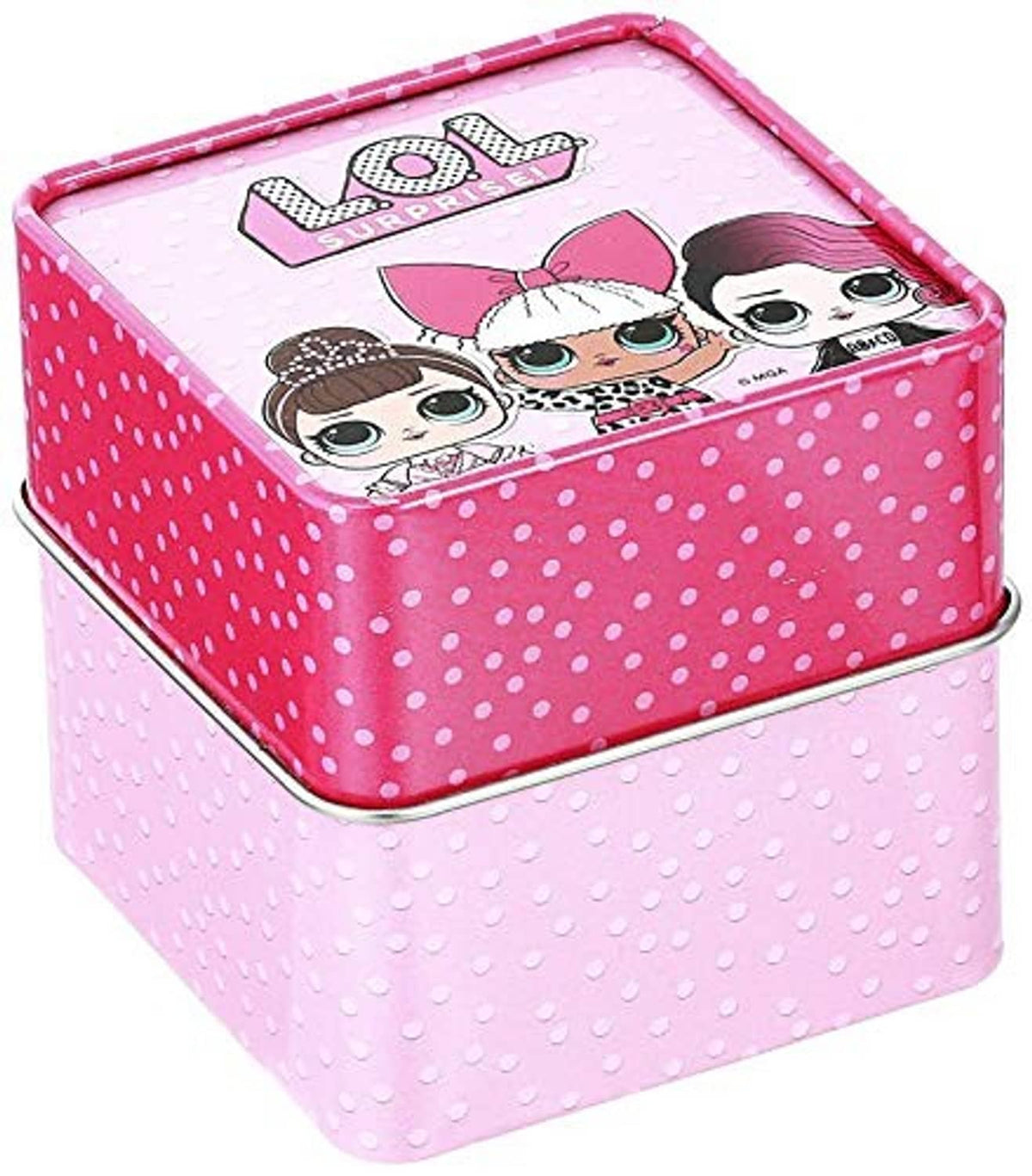 Kids light-up watch gift box with LOL Surprise characters and pink polka dots