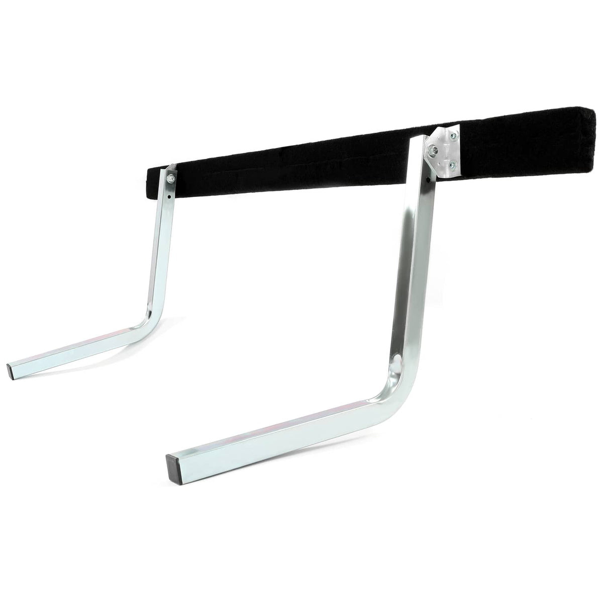 Pair of black foam bunks with silver U-shaped supports and end mounting plates