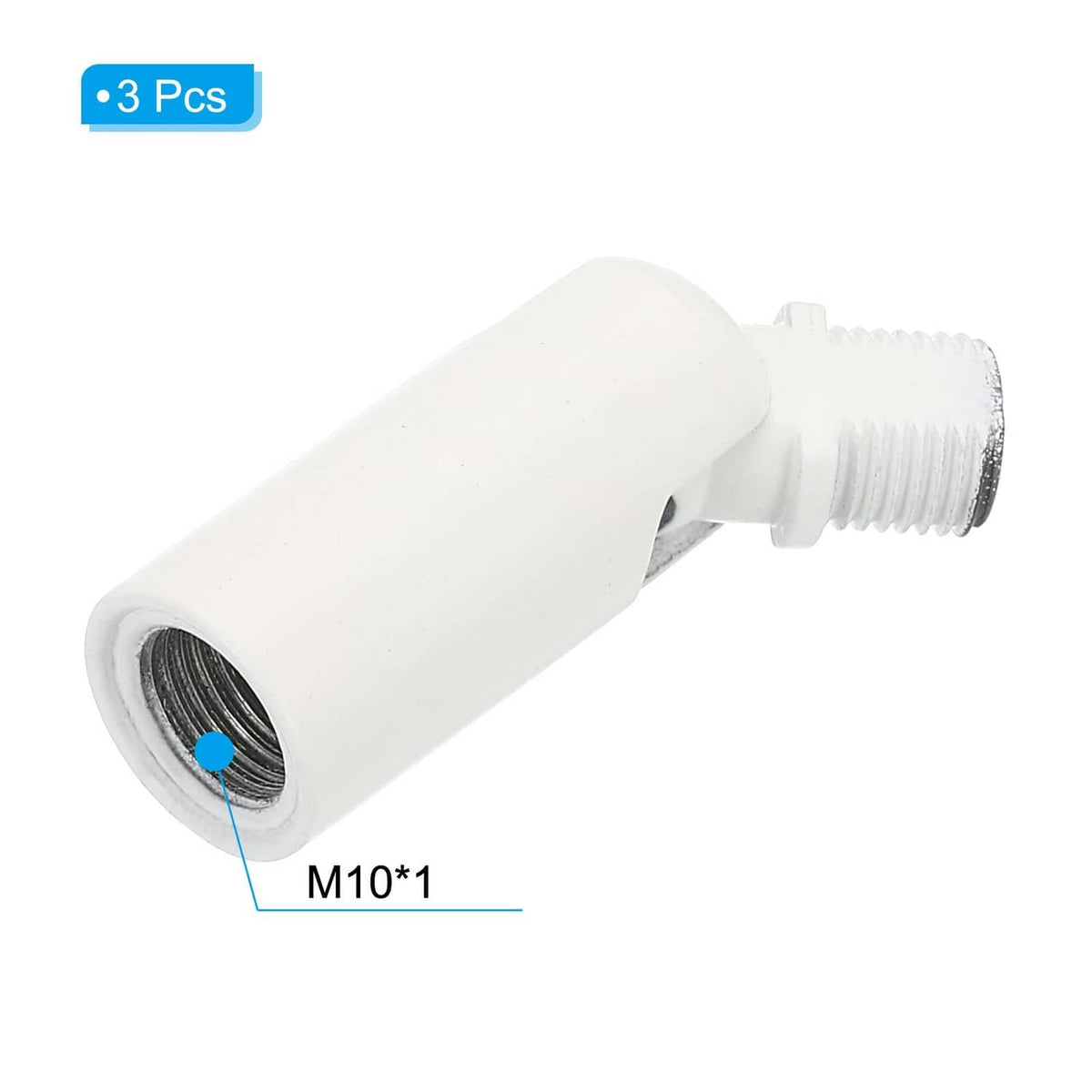 White sloped ceiling light adapter with angled socket and M10*1 thread connection