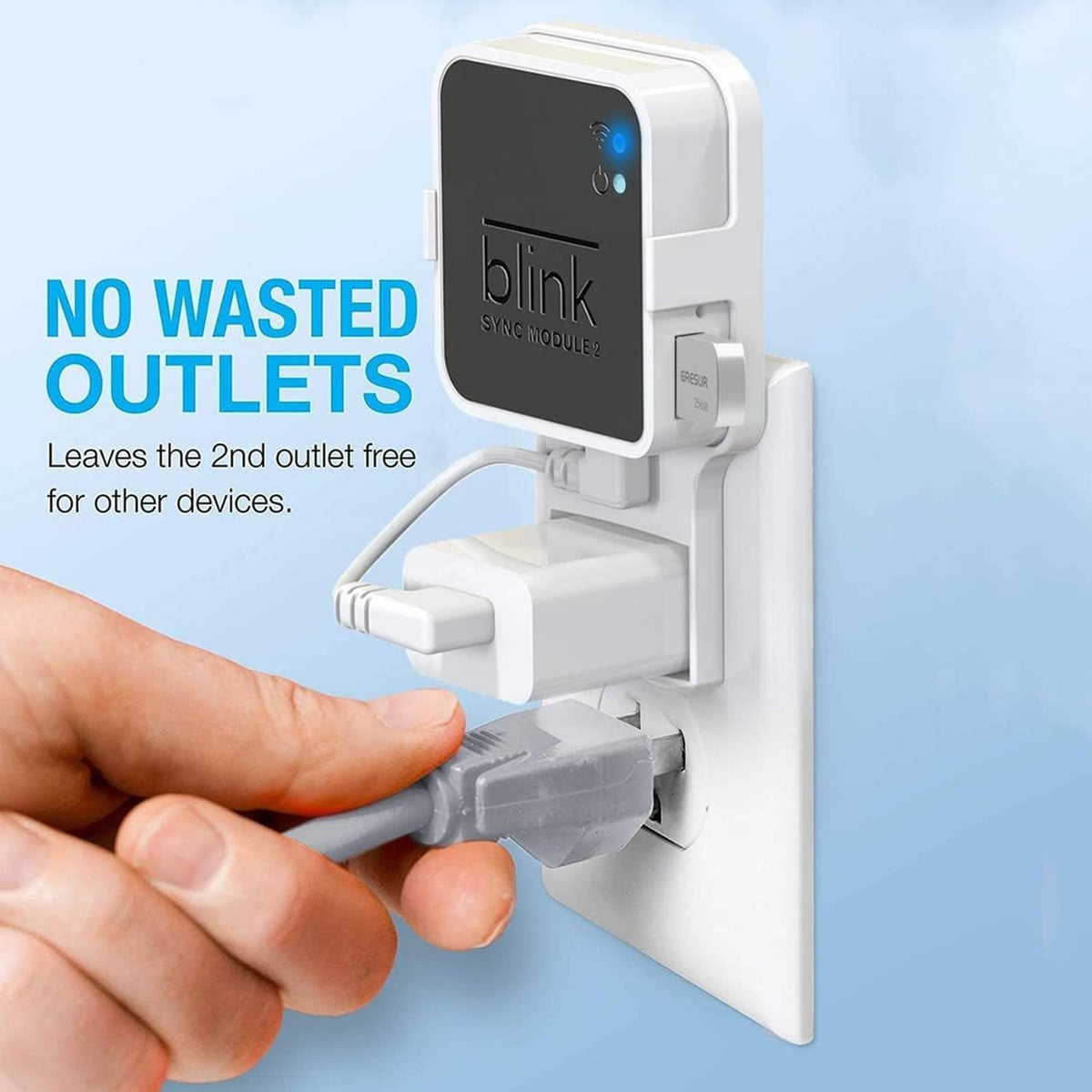 USB flash drive kit wall-mounted sync module with connected cables and power outlet