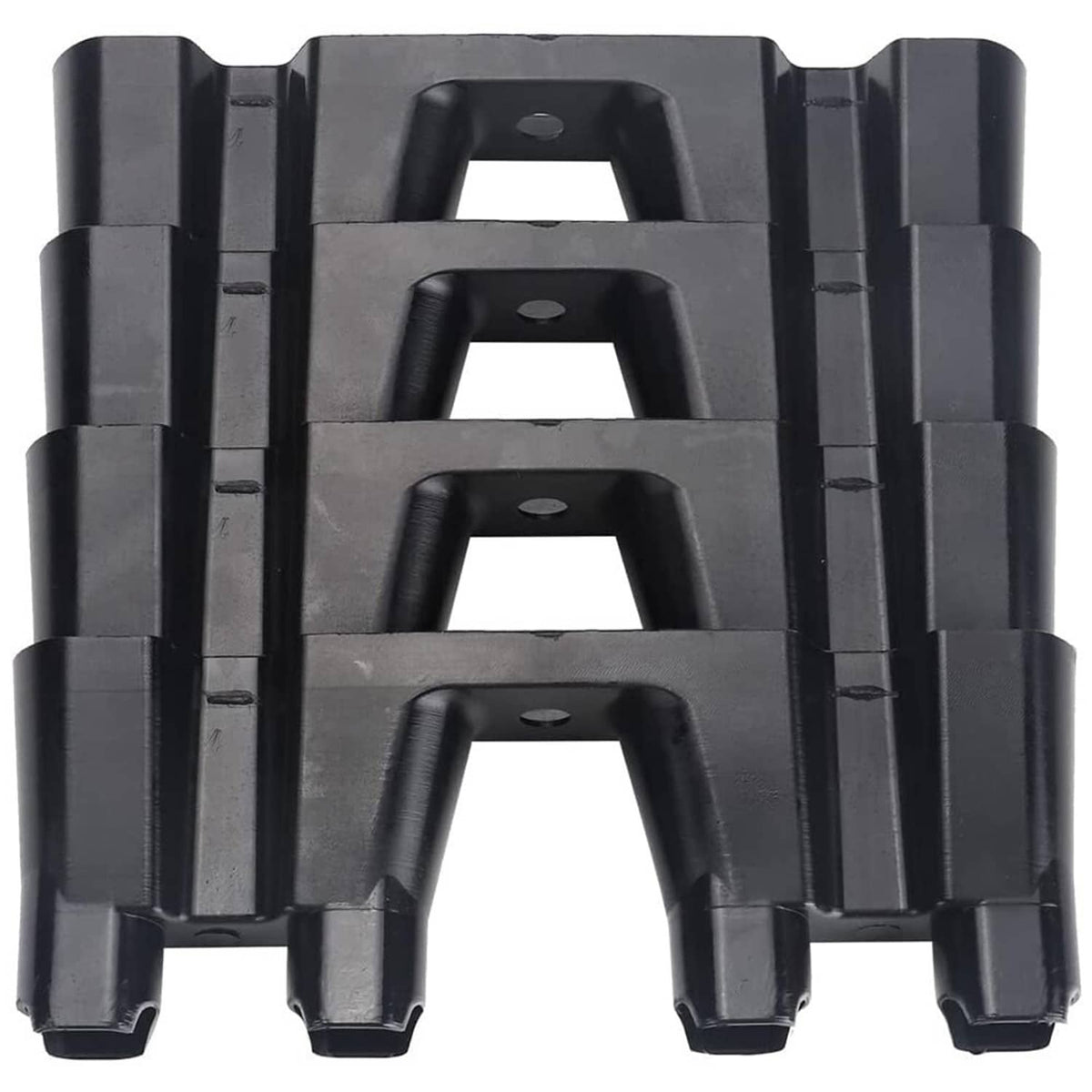 Black plastic lifter tray guides, three U-shaped arches with open tube ends