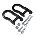 Black recovery tow hook kit with two U-shaped hooks and mounting bolts, nuts