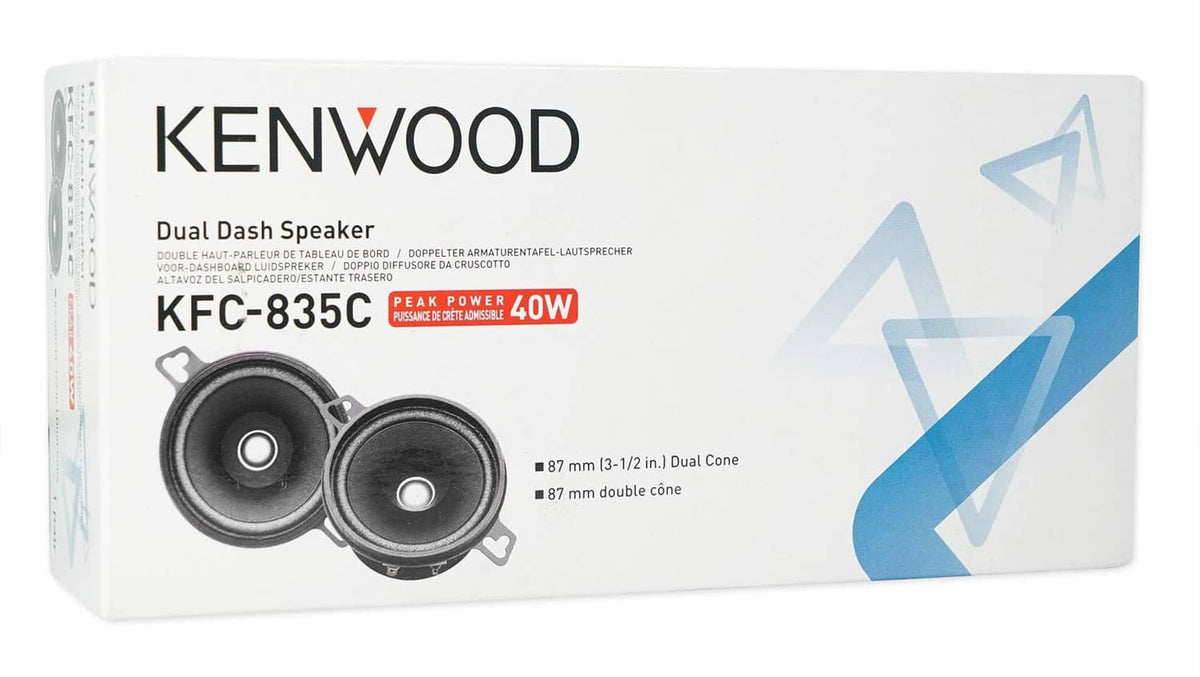 Kenwood KFC-835C 3.5-inch dual dash speaker box packaging