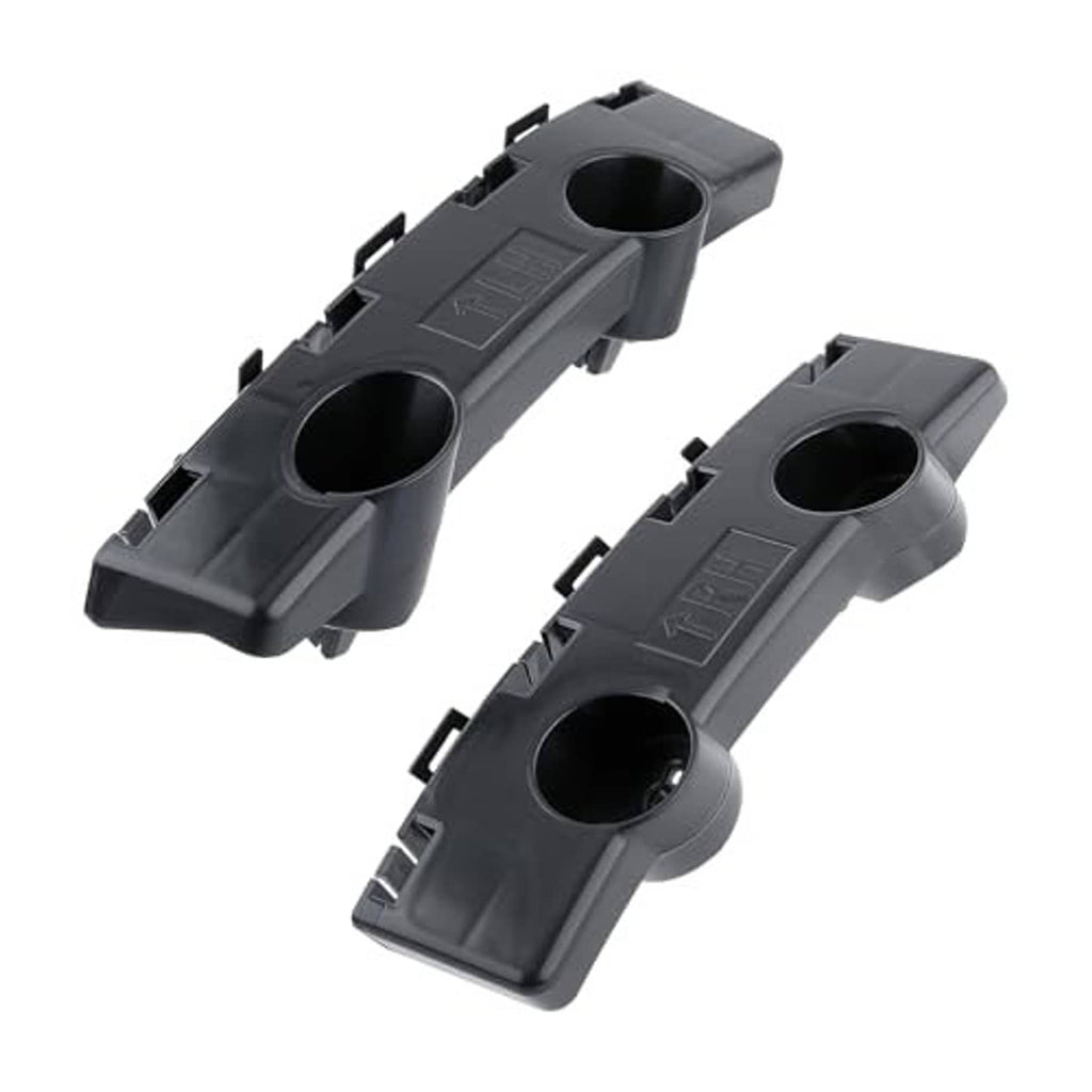 Dark gray bumper bracket covers, side view, with two round intake openings