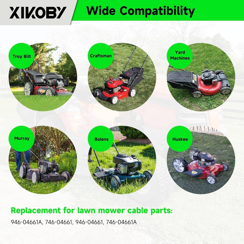 Throttle control cable set for lawn mowers, black cables with metal z-bend ends