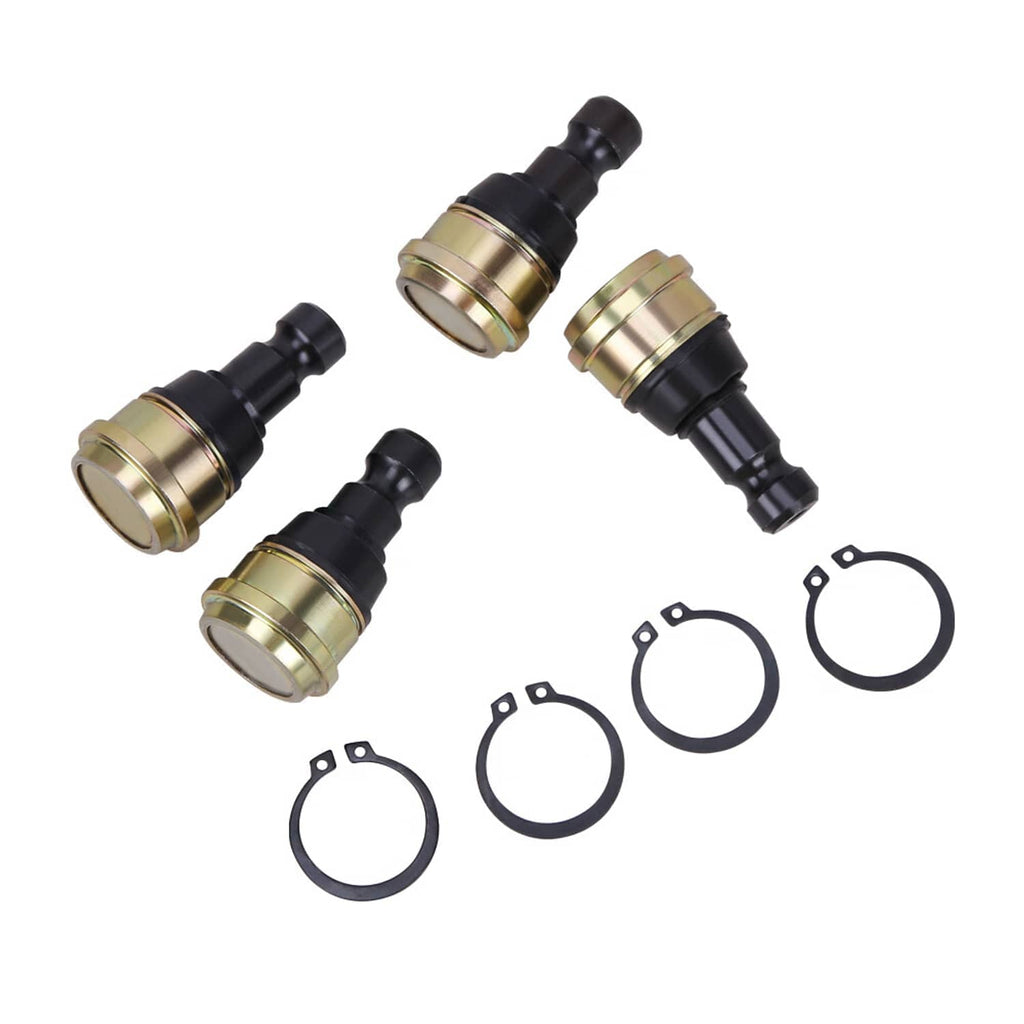 4-pack ball joints with black shafts, gold sleeves, and black O-ring seals
