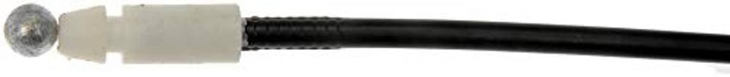 Hood release cable end with white connector sleeve and metal tip