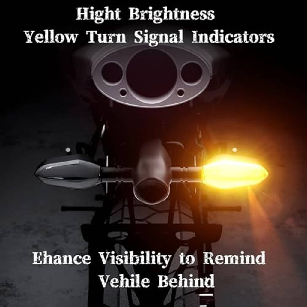 LED motorcycle turn signal projector with high-brightness yellow indicator glow