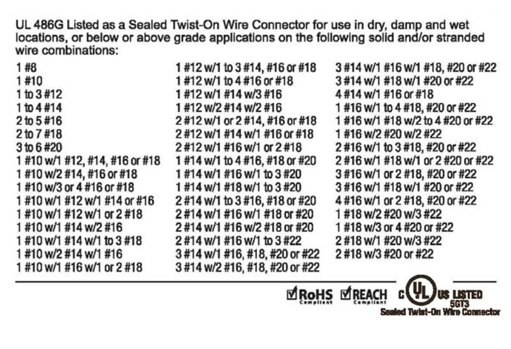 Waterproof sealed twist-on wire connector for multiple wire gauge sizes