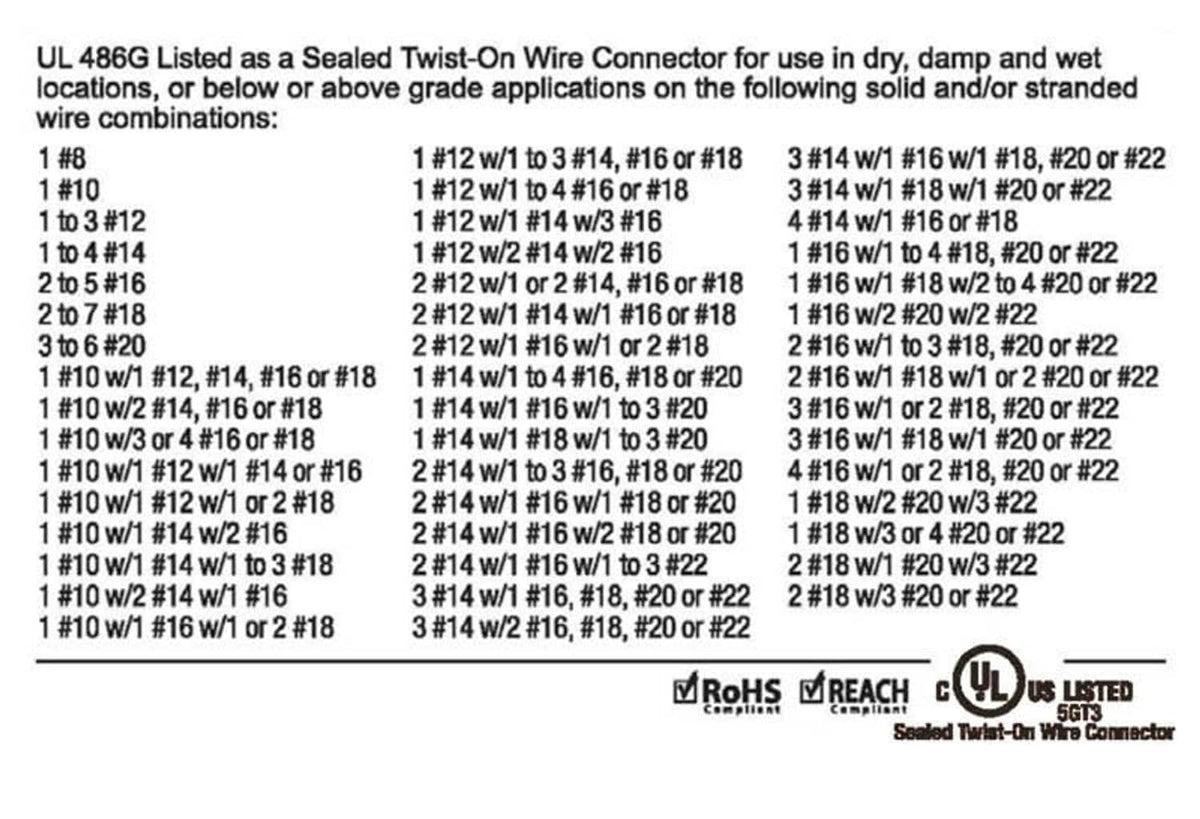 Waterproof sealed twist-on wire connector for multiple wire gauge sizes