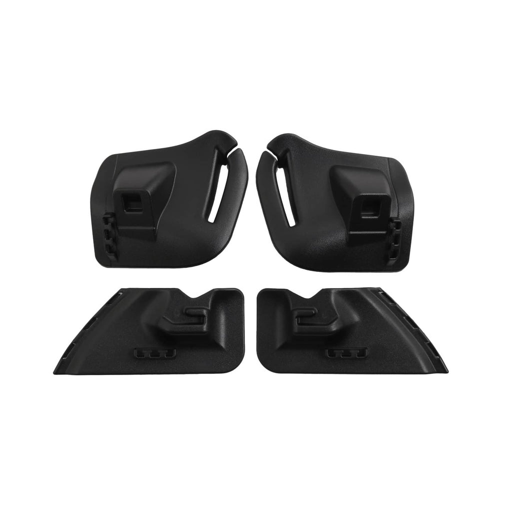 Set of black mounting brackets and corner pieces for a retractable trunk cargo cover