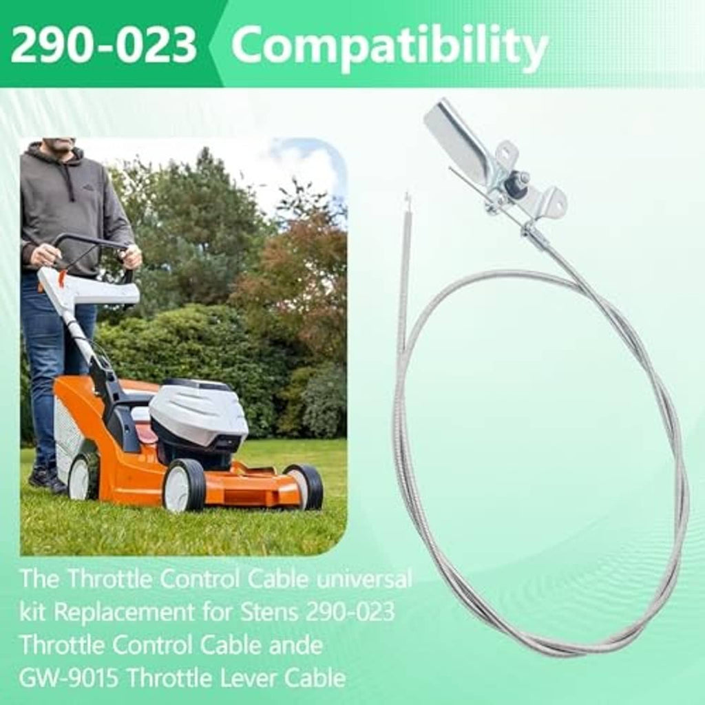 Universal throttle control cable replacement kit with coiled outer cable