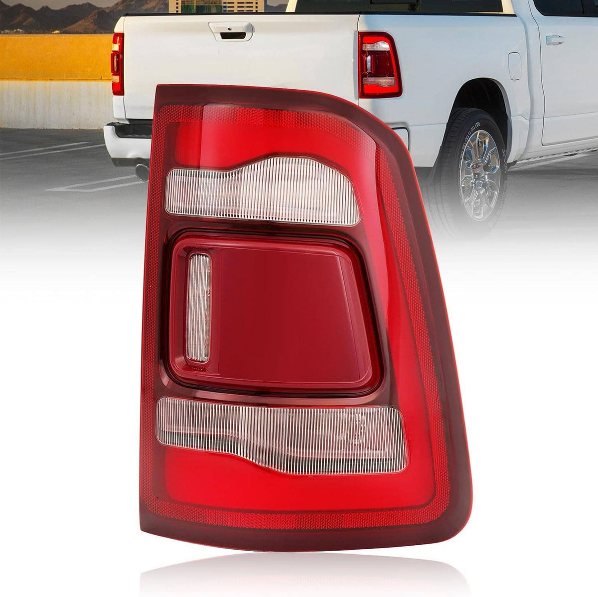 Red LED right-side tail light assembly with clear and dark lens sections.