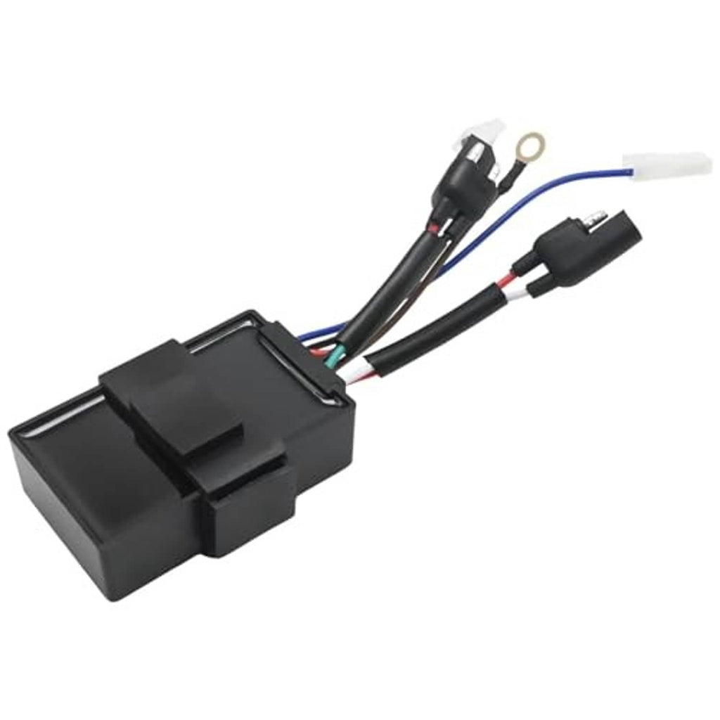 Black ignition control module box with wiring harness and multi-pin connectors