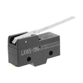 Micro limit switch with long lever, black housing and metal actuator