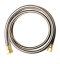 Stainless steel braided propane hose extension with brass threaded ends
