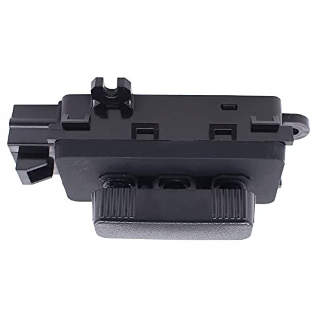 Black 6-way seat switch panel with ridged control and connector slots