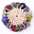 Glitter hair elastics set on bunny-shaped holder, multi-color metallic loops