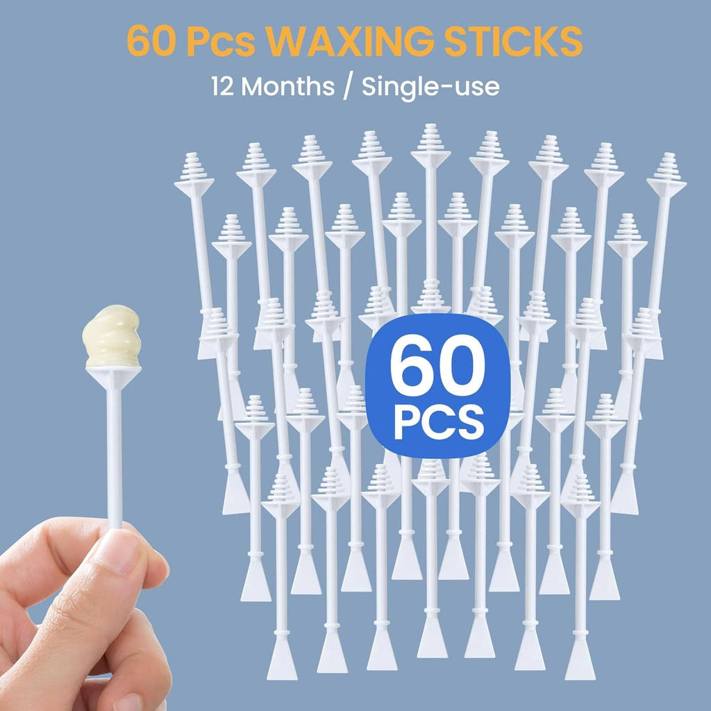 White nose waxing applicator sticks set, multiple spiral-head applicators for nostrils