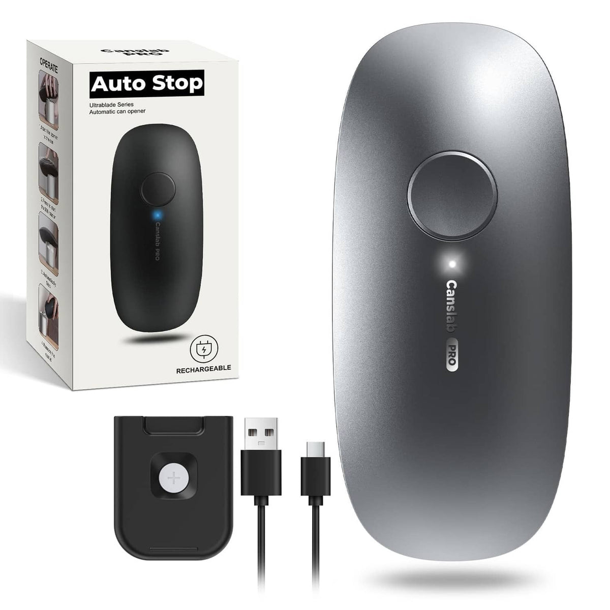 RivetOak Canslab Ultrablade PRO Electric Can Opener,USB Small, Titanium