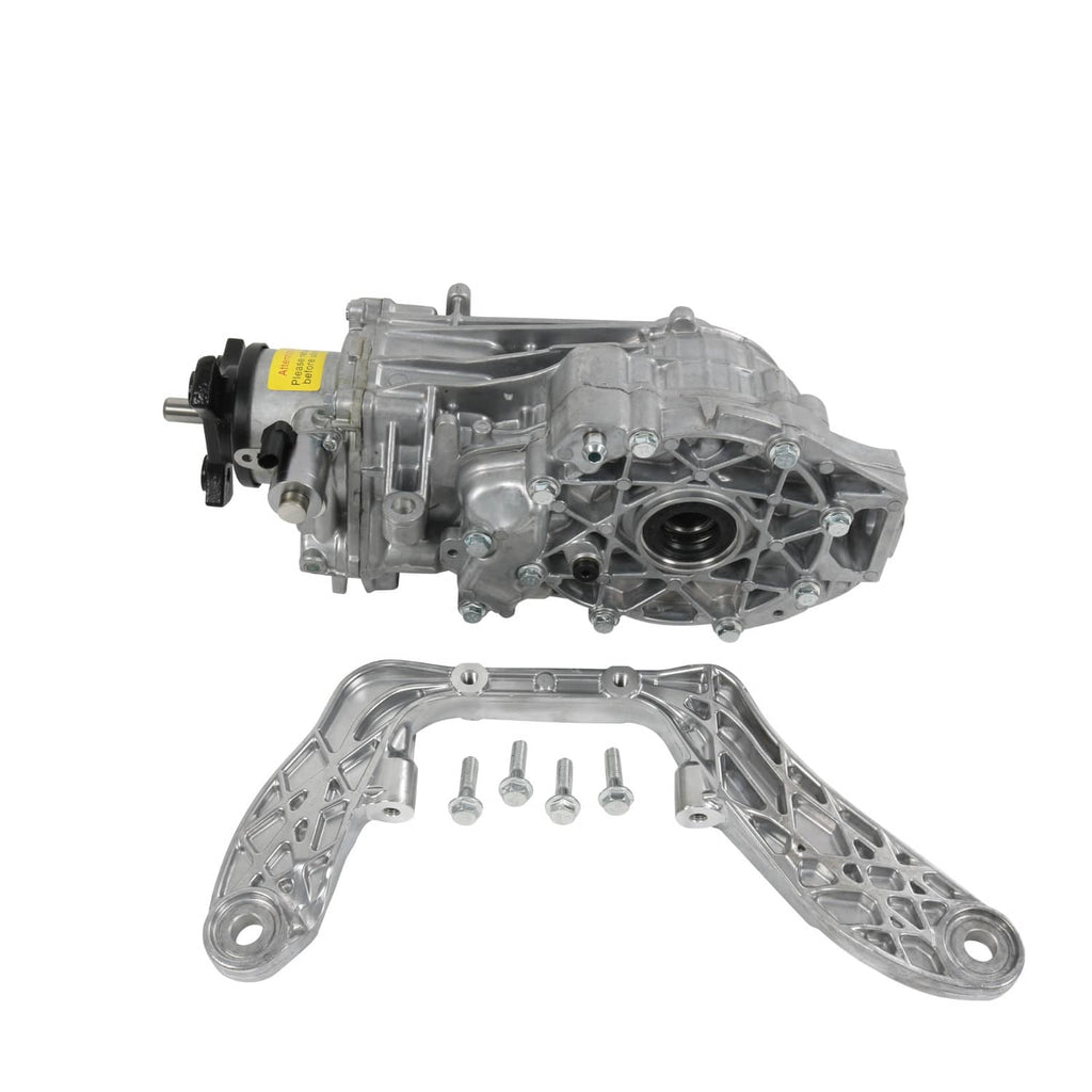 Rear axle differential assembly with separate mounting bracket and hardware, silver metal parts