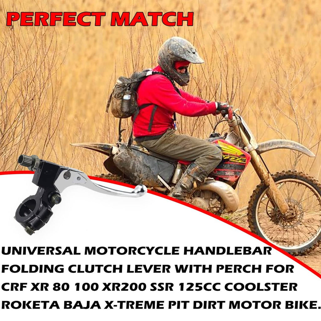 Silver universal brake lever mounted on handlebar with black mounting perch