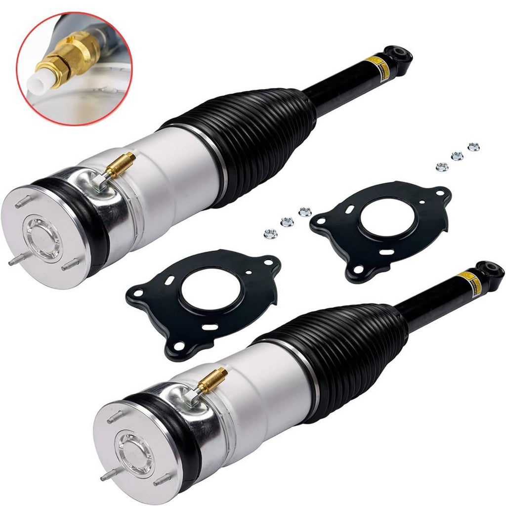 Rear air suspension shock strut set showing two struts and included mounting hardware