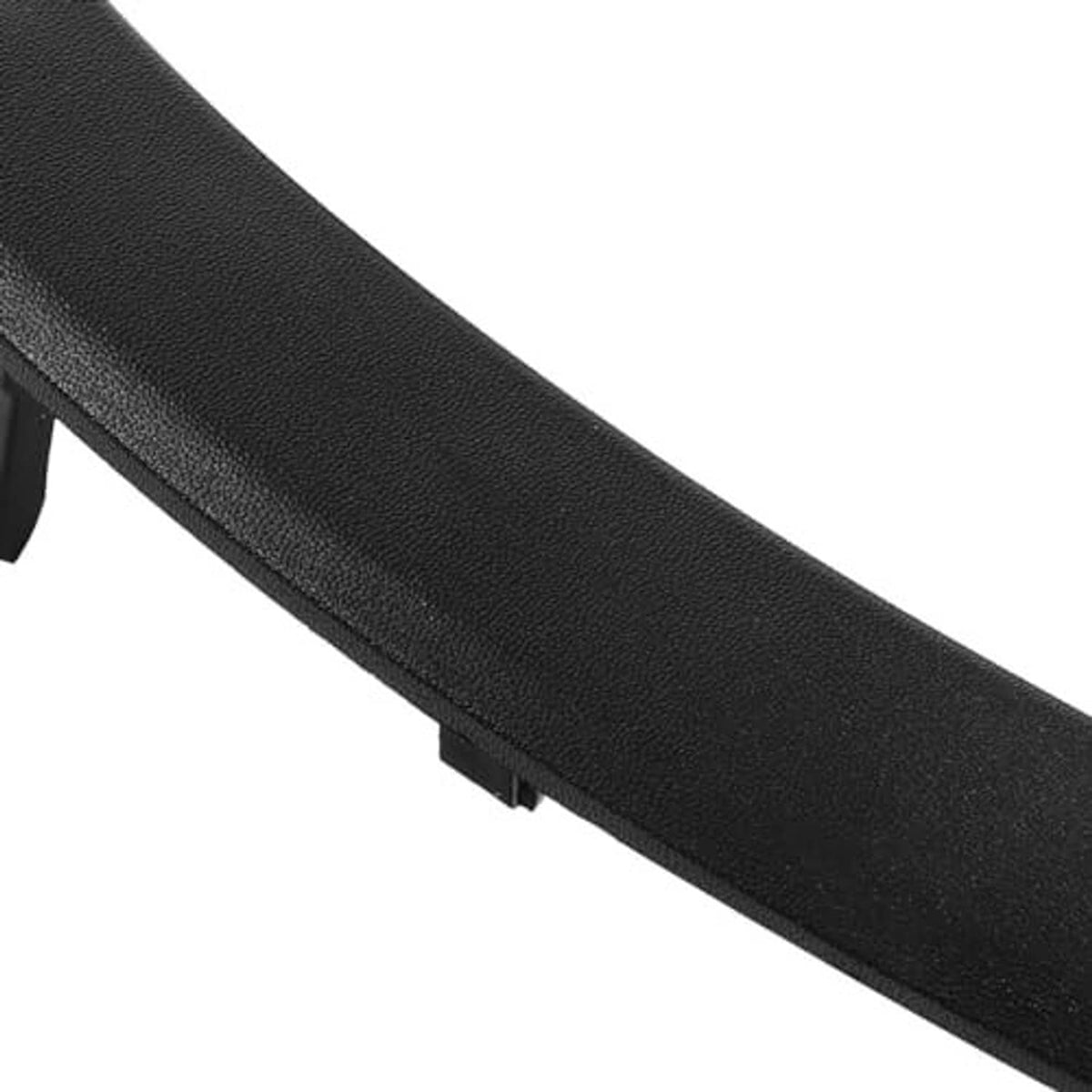 Black textured trim filler molding strip with straight edge and clip openings