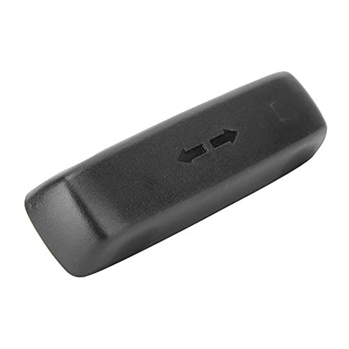 Power seat adjust switch cover, dark gray plastic with right-side arrow control icon
