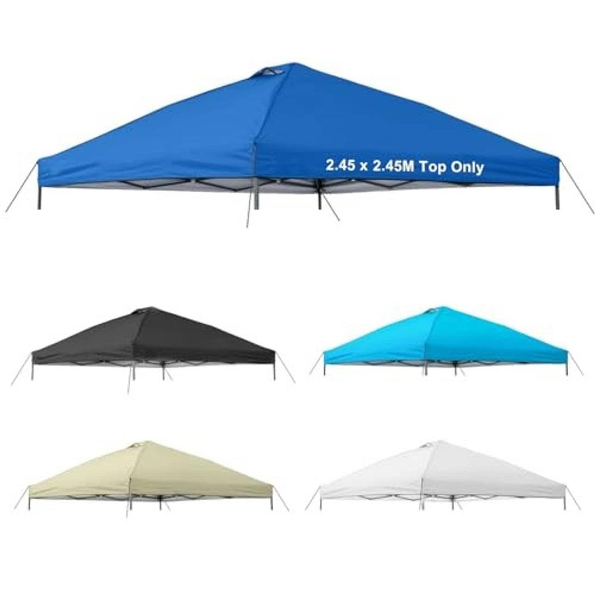 Blue pop-up canopy replacement top cover (top only), 8x8 size, with side panels
